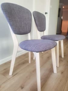 Dining chairs - 2 grey and 1 white - Scandi style, mid-century chair