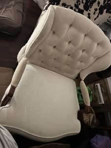 Boucle, Cream FRENCH PROVINCIAL style ARMCHAIR