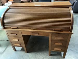 Solid Oak Roll Top Desk