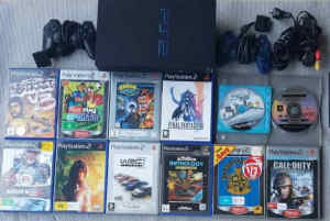 PlayStation2 Console with Controllers & Games Bundle