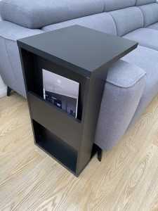 Black Side Table with magazine/book insert