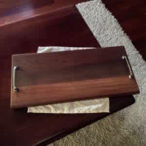 HAND CRAFTED LARGE JARRAH CHEESE GRAZING BOARD WITH HANDLES