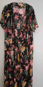 Casual Beach Floral Summer Dress Midi Maxi Size 22