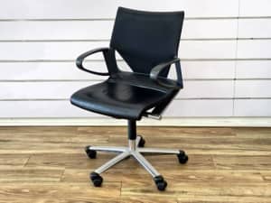 2x Wilkhahn Modus Office Chair with Leather Covered Seat