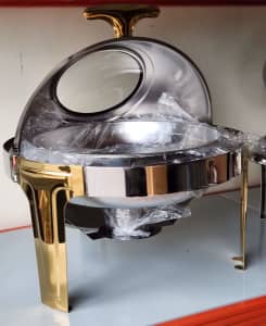 Brand new , rolling glass top chafing dish, premium quality , size 8L