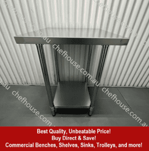 600x600 Commercial Stainless Steel Kitchen Bench prep/work/shop/cafe