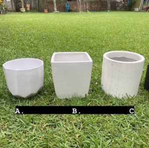 Ceramic White Black Round Square Low Indoor Plant Pot Cover Orchid