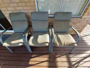 Outdoor dining chairs with soft cushions