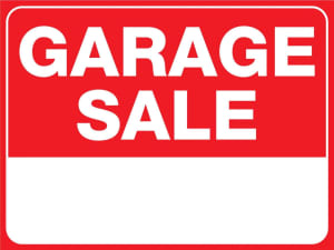 Garage sale. Moving house sale. Everything must go 