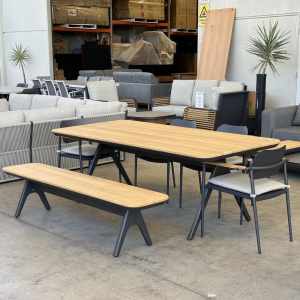 New Solid Teak Timber Outdoor Dining Table Set