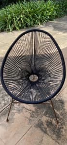 Set of 2 outdoor black sun chairs