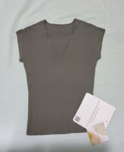 BRAND NEW Womens V Neck Fitted Rib Knit Top