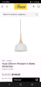 Husk 205 pendant light in matte white