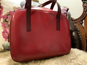 Vintage red leather Prada handbag - Made in Italy