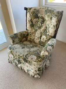 Vintage floral reclining chair