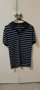 Navy Blue & White Stripped Shirt