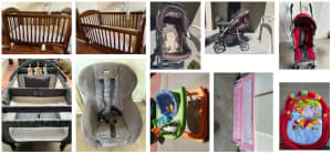 Baby Cot, Portacot, Pram, Car Seat, Stroller, Bedrail, Playmat, Walker