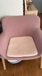 IKEA armchair light brown pink colour