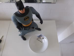 Batman figurine and cereal bowl