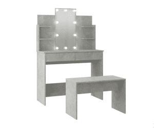vidaXL Dressing Table Set LED Concrete Grey (SKU:3114126)Free Delivery