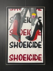 Shoeicide by Adam Todd 90cm x 60cm Framed Street Art