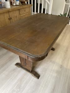 Antique Art Deco Timber Dining Table