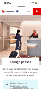 General Qantas lounge pass