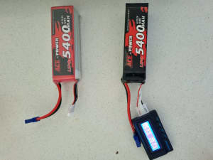 2 x Ace Power 6s Lipo batteries 5400mah suitable trex 550 and 600