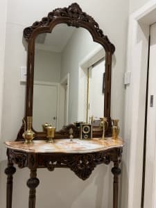 Hallway Mirror ~ Vintage Marble Top