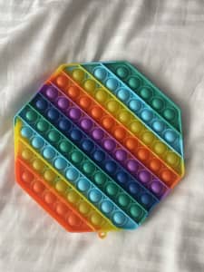 fidget toy very large rainbow multiple colour pop it rubber