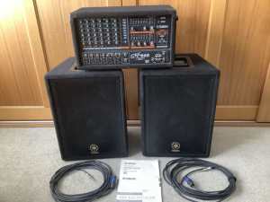 P.A powered mixer and speaker system