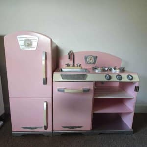 kidkraft pink refrigerator