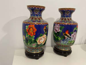CLOISONNE Vases Handmade with stand reduced price