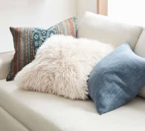 White Faux Fur Pillow x2 large