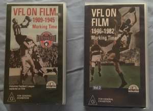 VHS tapes: VFL on Film: Marking time (2 volume set on AFL footy)