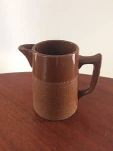 Antique vintage Fowler Langley ware brown milk jug pottery - no damage