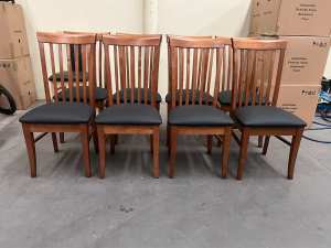 Set 0f 8 solid hardwood Chestnut dining chairs for sale