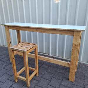 Custom Built Wood High Standing Table Desk Workstation DJ Music Setup