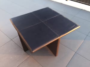 Coffee Table faux leather brown