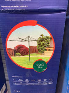 Hills Everyday 6 Line Rotary Clothesline in Norfolk Pine Colour 37m