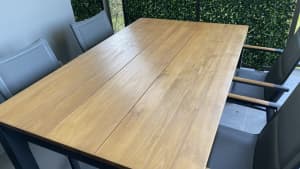 Locally made Teak outdoor dining table and chairs