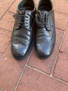 Silver street black brogue shoes