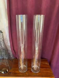 Glass Vase x 2 - 60/9.5cm