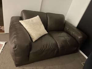 Plush leather lounge suite