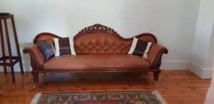 Ornate Chaise leather lounge