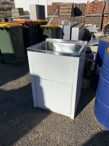 LAUNDRY TUB STAINLESS STEEL TUB STEEL CABINET