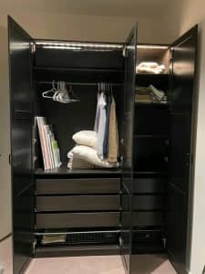 IKEA Pax Wardrobe With Accessories & LED Light Strip!!!!