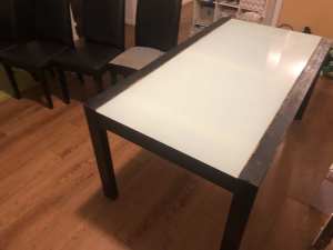 Glass top Dining table with chairs