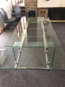 Glass and Steel Dining Table - Nick Scali “Jupiter”