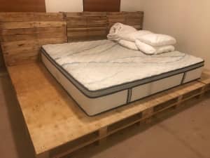 King size pallet bed and mattress